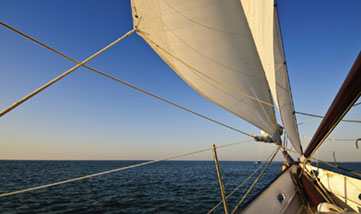 view of ocean from sailboat